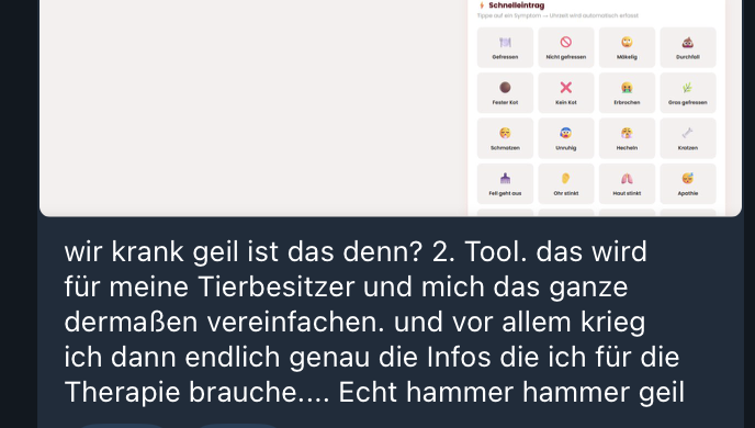 Teilnehmerin Kerstin &uuml;ber ihr zweites Tool f&uuml;r ihre Tierbesitzer